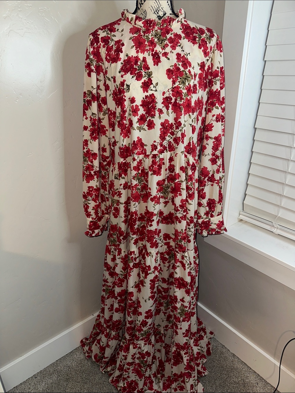 Floral Maxi Dress Floral Pattern & Rhinestone Embellishments